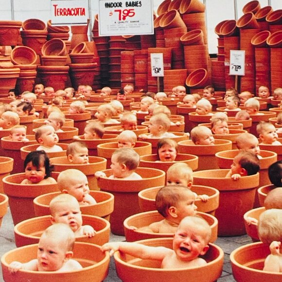 Anne Geddes 123 Pots Terracotta Baby Blank Greeting Card Vintage With Envelop - Picture 2 of 9